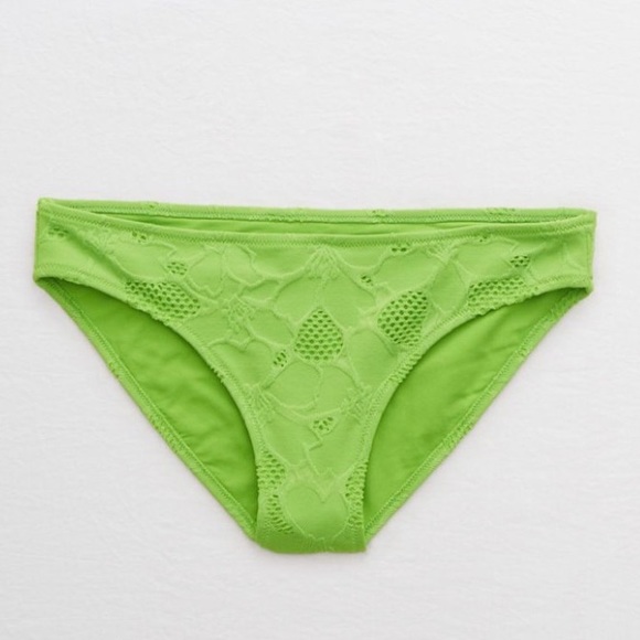 NWT aerie jacquard lime green bikini / mid rise tankini TOP - XL - Picture 9 of 16